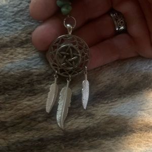 Pentagram dream catcher earrings